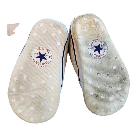 Converse all star 2 pr black & white sz 2 infant/toddler leather chuck taylors - Picture 8 of 14